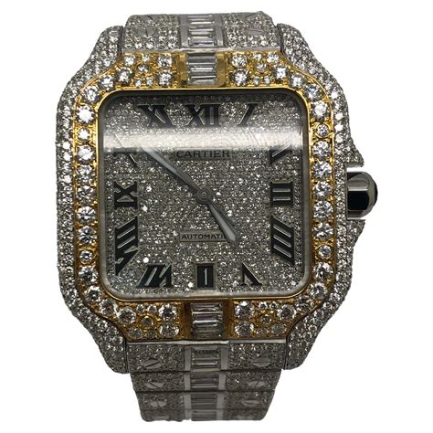 fake cartier watch iced out|cartier iced out diamond watch.